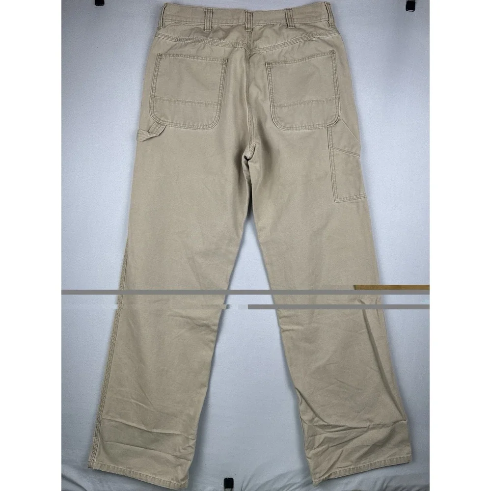 Old Navy Painter Pants 33x34 Beige Canvas Workwear Utility Y2K Wide Leg